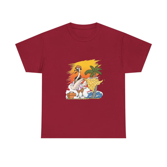 T-Shirt with Tropical Vibe Design, Vacation Apparel, Beach Party Top, Unique Gift for Adventurers, Summer Style Tee